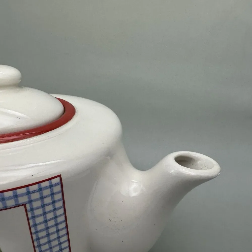 VTG Hawthorne Manor Hallmark Inspired Fruit Gingham Teapot Cottagecore 1990s